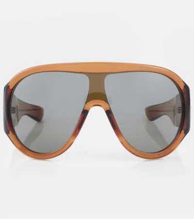 Bottega Veneta Mask Oversized Sunglasses In Brown