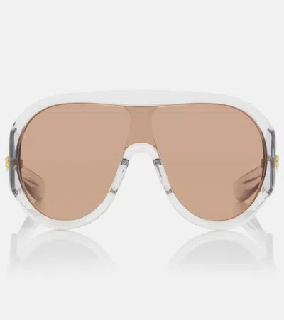 Bottega Veneta Mask Shield Sunglasses In Gray