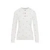 Bottega Veneta Polka Dot Crew Neck Top With Red Embellishment