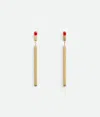 Bottega Veneta Enameled 18k Gold-finish Sterling Silver Earrings In Syrup