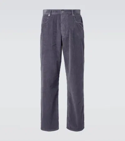 Bottega Veneta Matt Cotton Corduroy Straight Pants In Blue