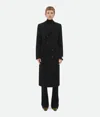 Bottega Veneta Matte Jersey Double Breasted Duster In Black