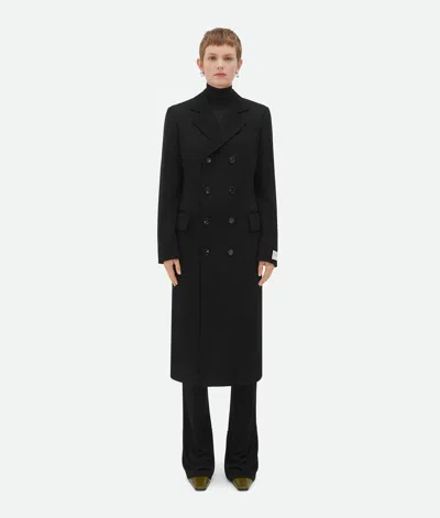 Bottega Veneta Matt Fluid Viscose Jersey Coat In Black
