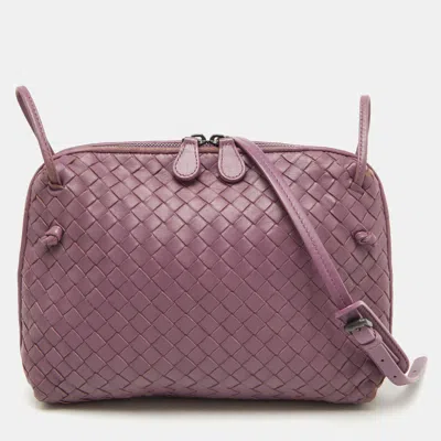 Pre-owned Bottega Veneta Mauve Purple Intrecciato Leather Nodini Shoulder Bag