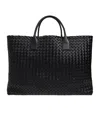Bottega Veneta Maxi Cabat Knitted Handbag In Black