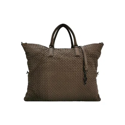 Pre-owned Bottega Veneta Maxi Convertible Tote Dark Chocolate Brown Leather 50cm