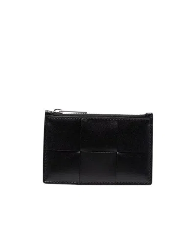 Bottega Veneta Maxi Intrecciato Cardholder In Black