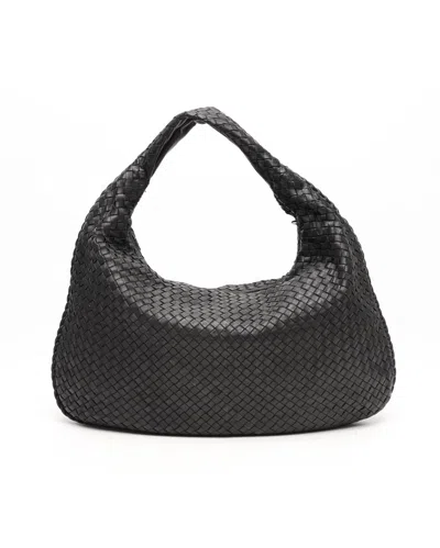 Bottega Veneta Maxi Intrecciato Hobo Bag In Black