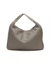 Bottega Veneta Maxi Intrecciato Hobo Bag In Gray