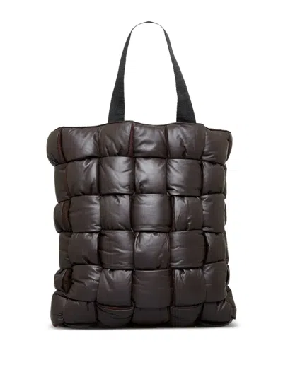 Pre-owned Bottega Veneta Maxi Intrecciato Padded Tote Bag In Brown