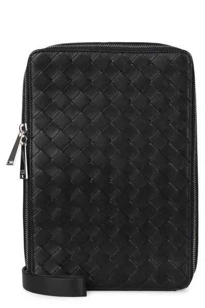 Bottega Veneta Maxi Intreccio Leather Messenger Bag