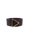 Bottega Veneta Maxi Intreccio Triangle-buckle Belt In Black