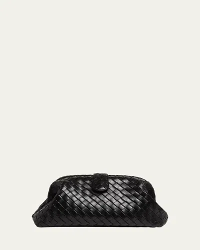 Bottega Veneta Maxi Lauren 1980 Leather Clutch Bag In Black