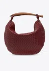 Bottega Veneta Maxi Sardine Intrecciato Leather Tote Bag In Burgundy