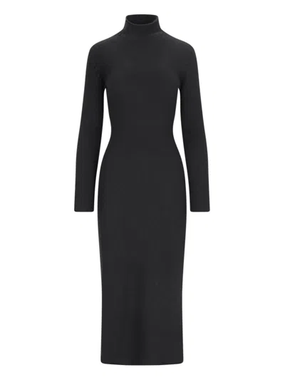 Bottega Veneta High-necked And Long-sleeved Dress In Black