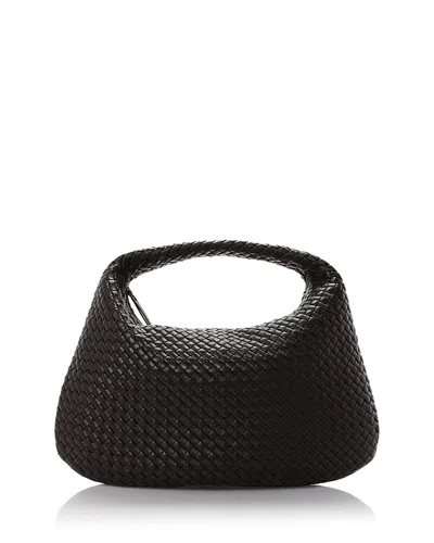 Bottega Veneta Maxi Veneta Intrecciato Leather Shoulder Bag In Black
