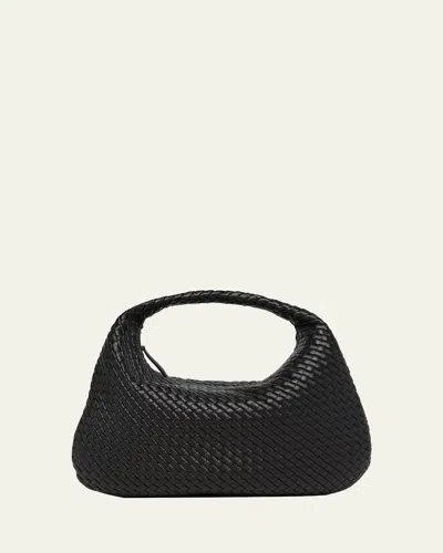 Bottega Veneta Maxi Veneta Leather Shoulder Bag In Black