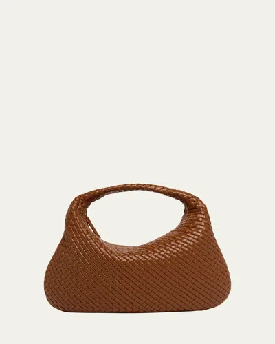 Bottega Veneta Maxi Veneta Leather Shoulder Bag In Brown