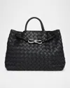 Bottega Veneta Medium Andiamo Bag In Black/vintage Silver/black