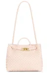 Bottega Veneta Womens Cameo-m Br-cameo Andiamo Medium Leather Top-handle Bag In Cameo & Muse Brass
