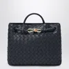 Bottega Veneta Medium Andiamo Bag In Midnight Blue In Black