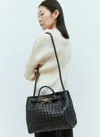 Bottega Veneta Black Medium Andiamo Bag In Red