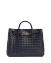 Bottega Veneta Medium Andiamo Intrecciato Leather Shoulder Bag In Black