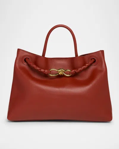 Bottega Veneta Medium Andiamo Leather Shoulder Bag In Brown