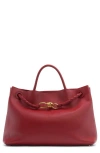 Bottega Veneta Andiamo Leather Top Handle Bag In 6545 Rosewood/space-mb