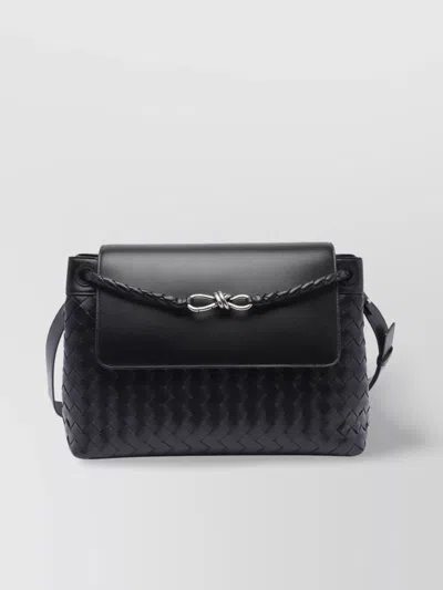 Bottega Veneta Medium Andiamo Shoulder Bag With Braided Handle In Black