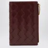 Bottega Veneta Medium Barolo Colored Bi-fold Wallet In Intrecciato