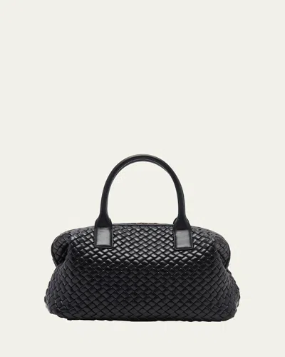 Bottega Veneta Doctor Padded Intrecciato Top-handle Bag In 1019 Black-m Brass