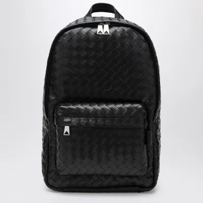 Bottega Veneta Medium Black Backpack In Intrecciato Weave
