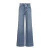 Bottega Veneta Jeans In Cotone Con Patch Posteriore In Pelle In Blue