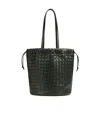 Bottega Veneta Medium Intrecciato Leather Bucket Bag In Black