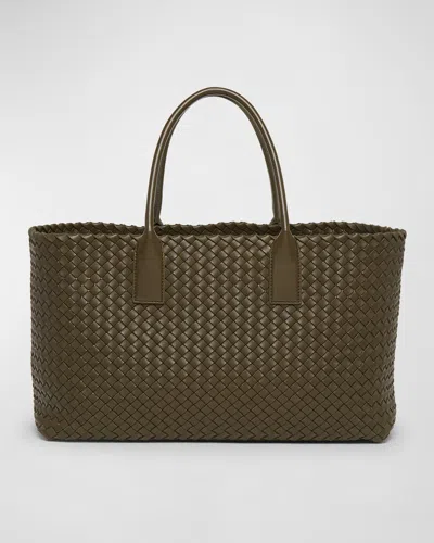 Bottega Veneta Medium Cabat Bag In Kaki-gold