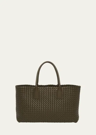 Bottega Veneta Medium Cabat Tote Bag In Kaki-gold