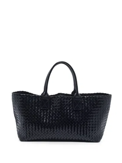 Bottega Veneta Medium Cabat Intrecciato Tote Bag In Black
