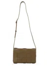 Bottega Veneta 'medium Casette' Brown Crossbody Vag With Intreccio Motif In Leather Man In Brown