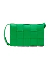 Bottega Veneta Small Cassette Intrecciato Leather Crossbody Bag In Green