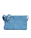 Bottega Veneta Medium Cassette Logo Shoulder Bag In Blue