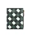 Bottega Veneta Medium Double Fold Zipper Purse In Green