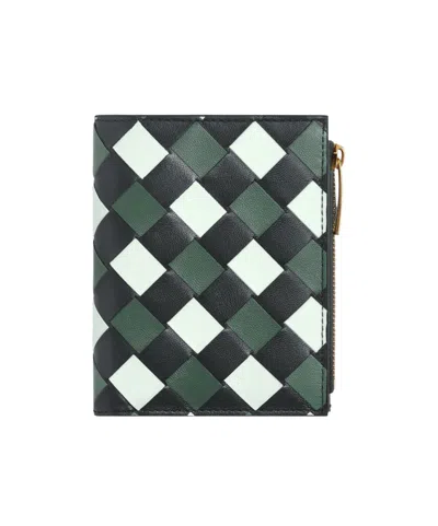 Bottega Veneta Medium Double Fold Zipper Purse In Green