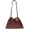 Bottega Veneta Medium Dustbag Intrecciato Leather Shoulder Bag In 2247 Barolo-gold