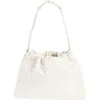 Bottega Veneta Medium Dustbag Intrecciato Leather Shoulder Bag In White