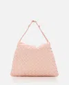 Bottega Veneta Medium Dustbag Intrecciato Leather Shoulder Bag In Rose