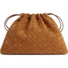 Bottega Veneta Medium Dustbag Intrecciato Suede Bag
