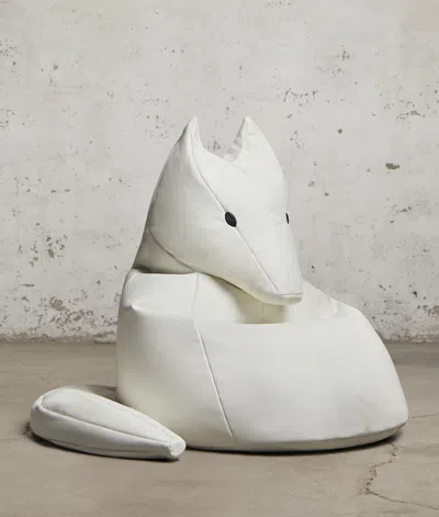 Bottega Veneta Medium Fox Pouf In White/black