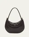 Bottega Veneta Medium Gemelli Intrecciato Leather Shoulder Bag In Black