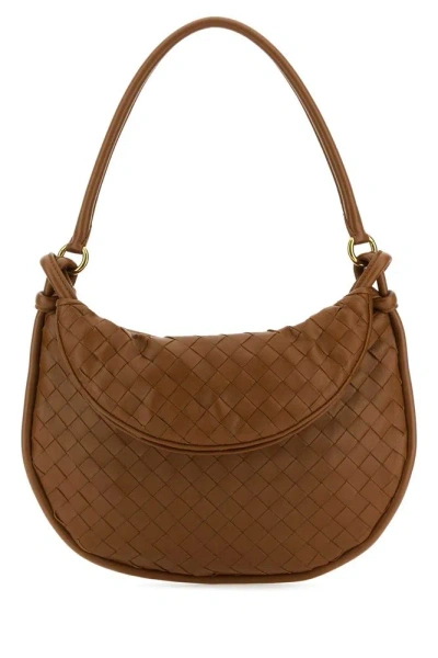 Bottega Veneta Gemelli Medium Intrecciato-leather Shoulder Bag In Brown